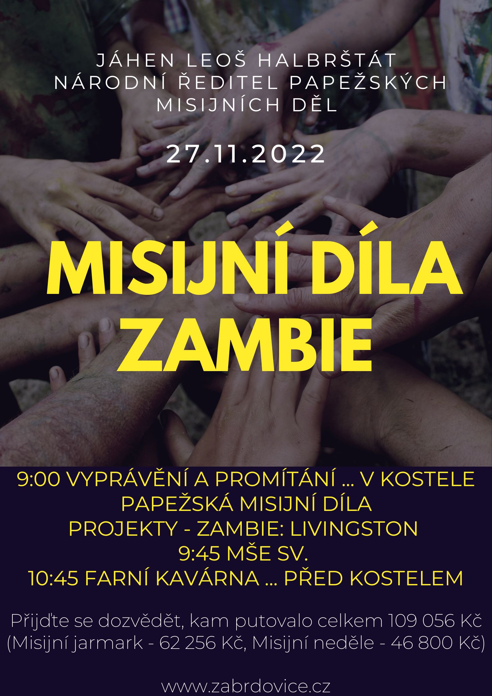 Pozvánka na přednášku s promítáním o misijních projektech